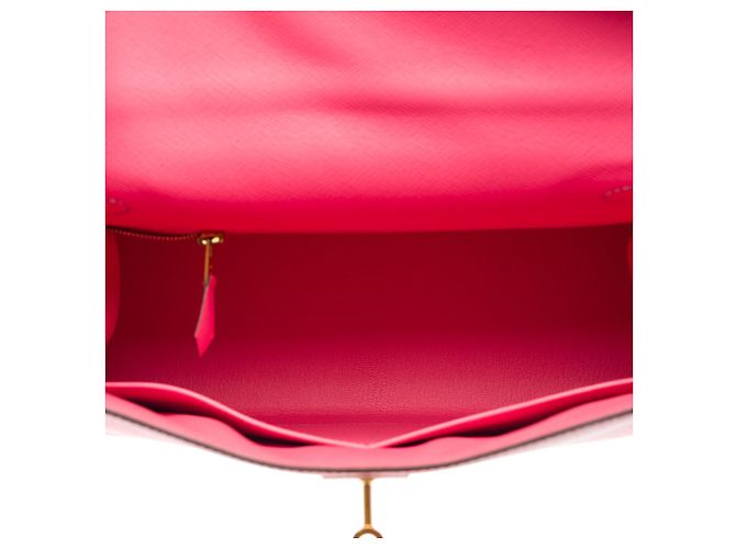 Hermès HERMES Kelly 28 Bag in Pink Leather - 102609 - view 10