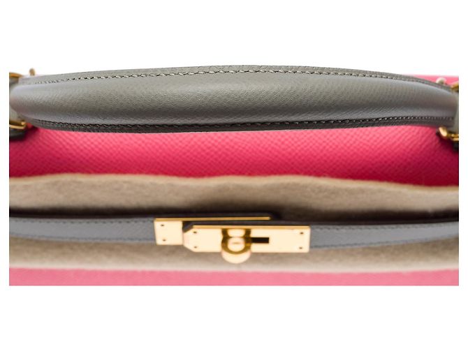 Hermès HERMES Kelly 28 Bag in Pink Leather - 102609 - view 11