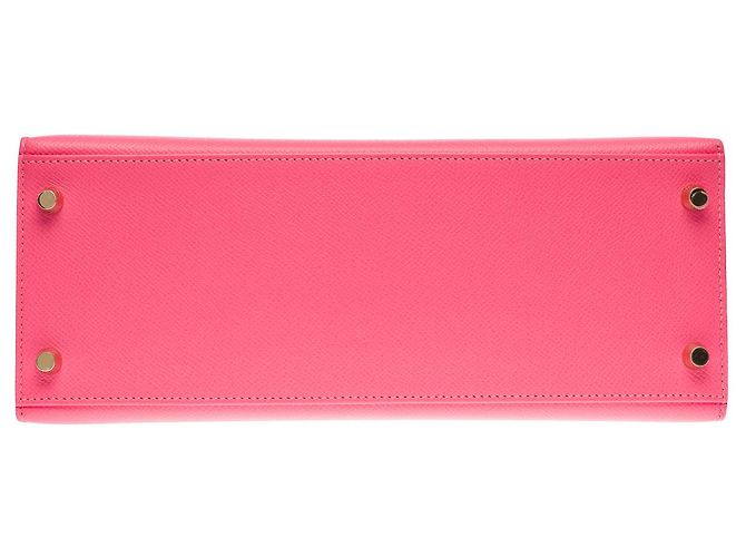 Hermès HERMES Kelly 28 Bag in Pink Leather - 102609 - view 12