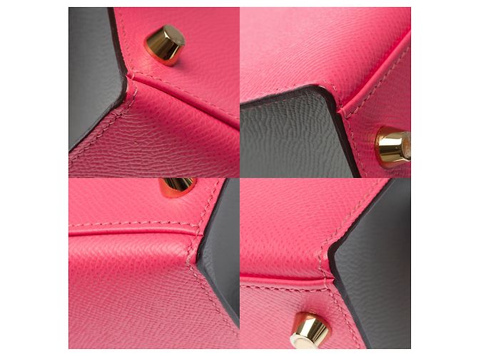 Hermès HERMES Kelly 28 Bag in Pink Leather - 102609 - view 13