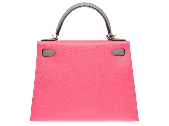 Hermès HERMES Kelly 28 Bag in Pink Leather - 102609 - view 5