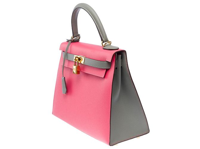 Hermès HERMES Kelly 28 Bag in Pink Leather - 102609 - view 6