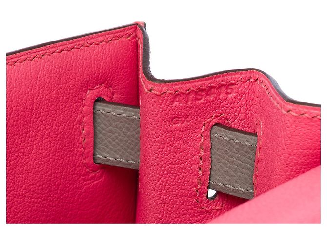 Hermès HERMES Kelly 28 Bag in Pink Leather - 102609 - view 9
