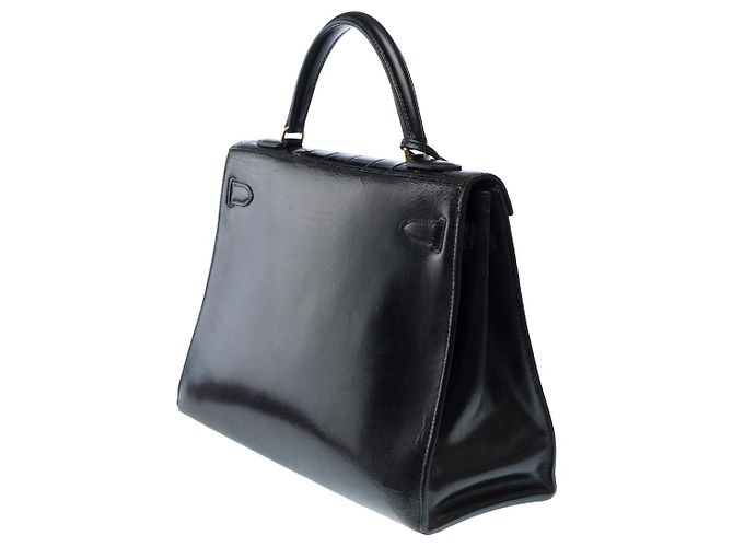 Hermès Sac HERMES Kelly 32 en Cuir Noir - 102606 - vue 5