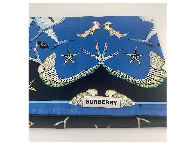 Burberry Stola in seta blu molto raffinata - vista 5