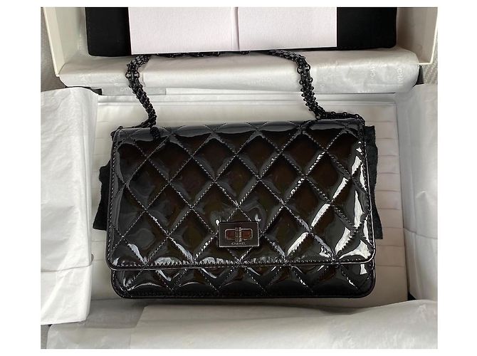Wallet On Chain Chanel 2.55 Portafoglio a catena così nero - vista 12