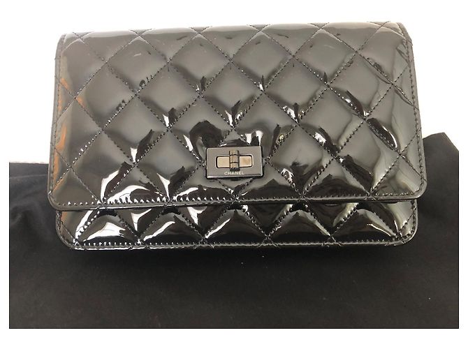 Wallet On Chain Chanel 2.55 Portafoglio a catena così nero - vista 2