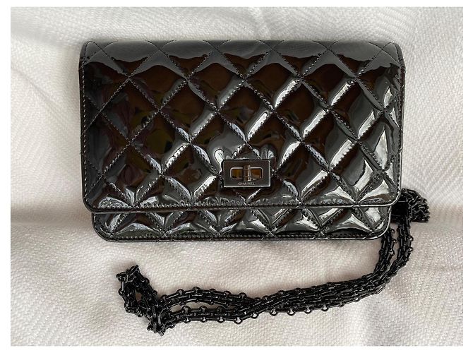 Wallet On Chain Chanel 2.55 Portafoglio a catena così nero - vista 3