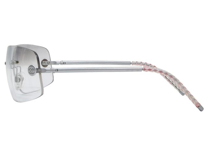 Chanel 4035 Rahmenlose silberne transparente Sonnenbrille - Ansicht 3