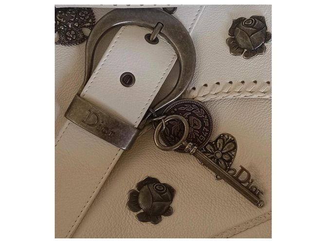 Borsa Dior in pelle bianca Bianco - vista 6
