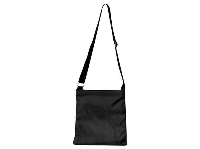Borsa a tracolla piccola in nylon tessuto nero con logo Prada - vista 3
