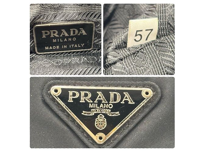 Borsa a tracolla incrociata in nylon nero con logo Prada Sport - vista 10