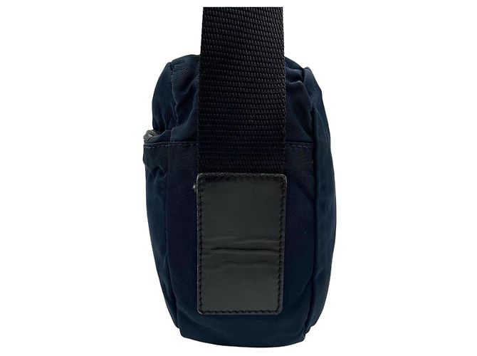 Borsa a tracolla incrociata in nylon blu navy con logo Prada Sport - vista 5