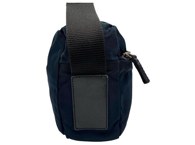 Borsa a tracolla incrociata in nylon blu navy con logo Prada Sport - vista 6