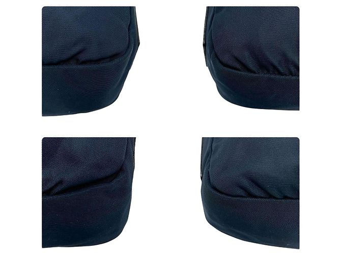 Borsa a tracolla incrociata in nylon blu navy con logo Prada Sport - vista 8