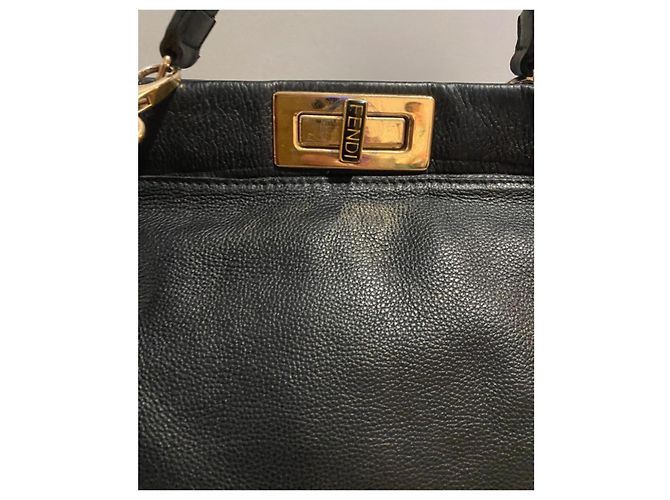 Peekaboo Borsa a mano Fendi in pelle nera Nero - vista 4