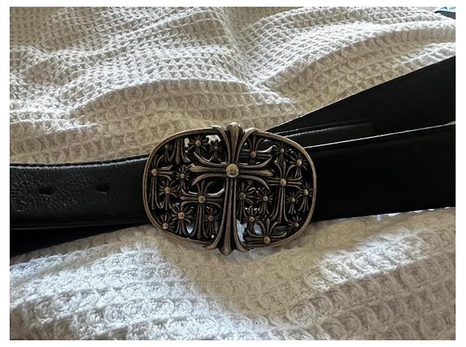 Chrome Hearts Cemetery Gürtel Schwarz Silber Hardware - Ansicht 2