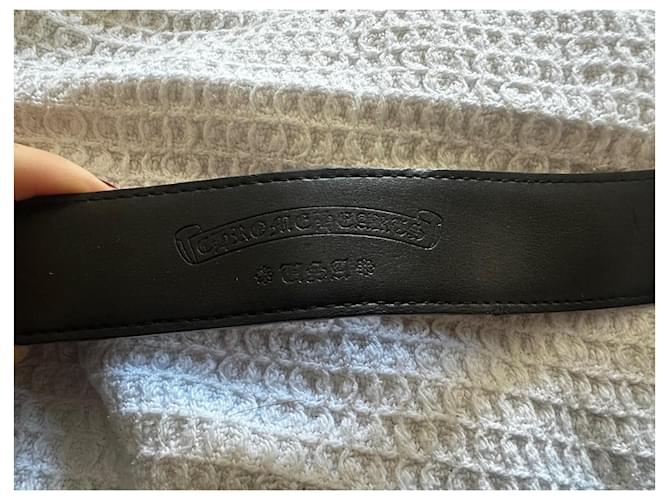Chrome Hearts Cemetery Gürtel Schwarz Silber Hardware - Ansicht 4