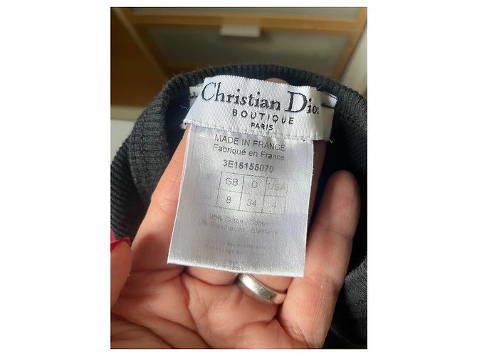 Dior Canotta J’adore Dior Nera in Cotone con Strass Nero - vista 7