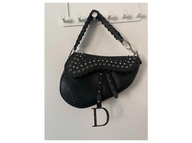 Borsa Saddle Christian Dior in pelle nera Nero - vista 2