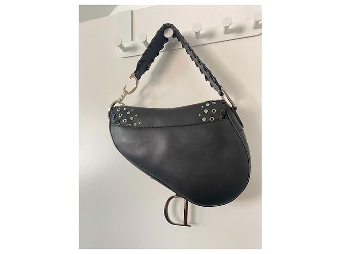 Borsa Saddle Christian Dior in pelle nera Nero - vista 3