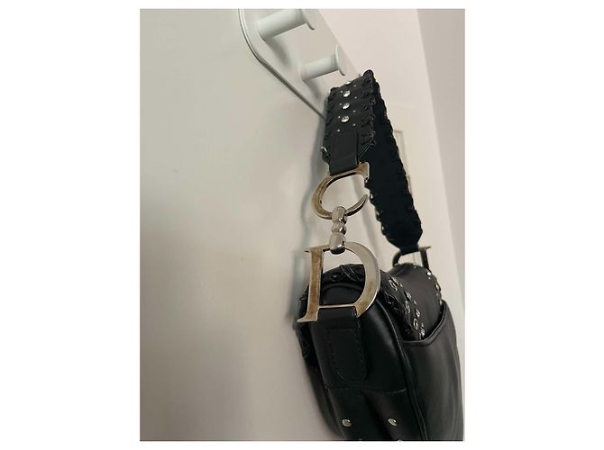Borsa Saddle Christian Dior in pelle nera Nero - vista 6