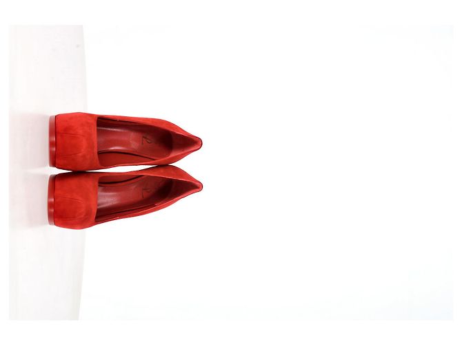 Yves Saint Laurent Décolleté Tribtoo Saint Laurent in suede rosso Bordò - vista 10