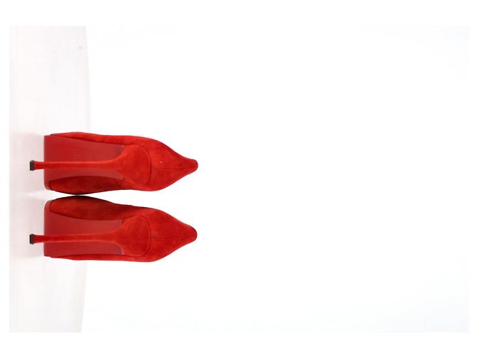 Yves Saint Laurent Décolleté Tribtoo Saint Laurent in suede rosso Bordò - vista 13