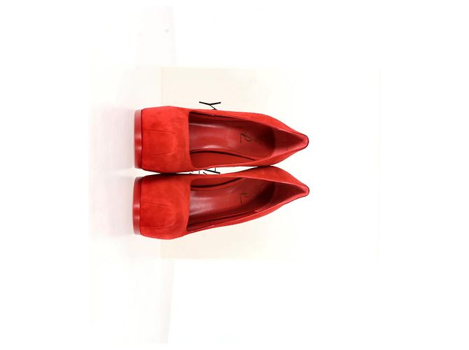 Yves Saint Laurent Décolleté Tribtoo Saint Laurent in suede rosso Bordò - vista 9