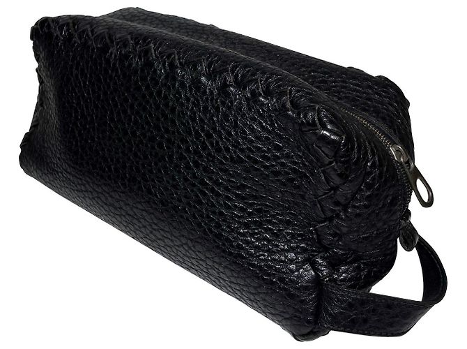 Borsa a pochette in pelle Bottega Veneta Nero - vista 2