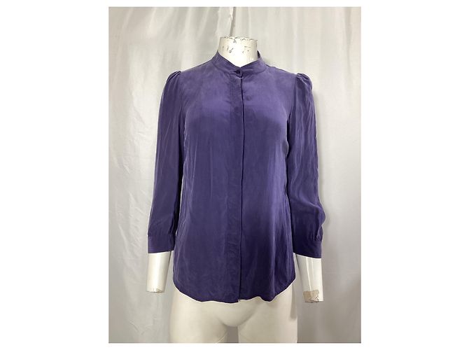 Blusa a maniche lunghe See by Chloé in seta viola Porpora - vista 7