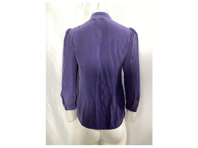 Blusa a maniche lunghe See by Chloé in seta viola Porpora - vista 9