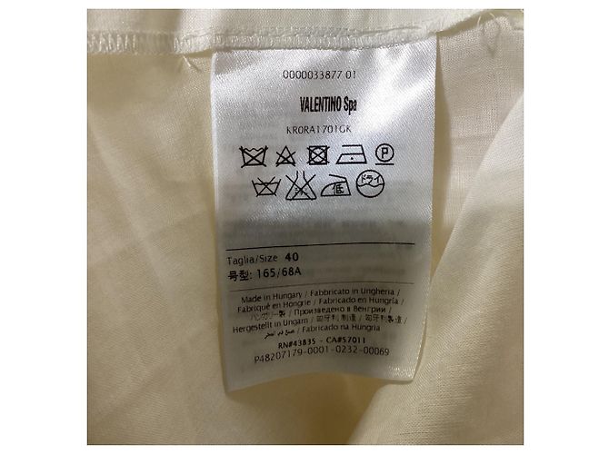 Saia midi de tule com bolinhas RED Valentino em poliéster creme Branco Cru - vista 5