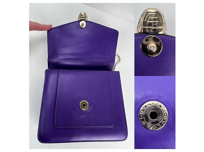 Bulgari Bolsa transversal Bvlgari Serpenti Forever em couro de bezerro roxa com alça superior Roxo - vista 4