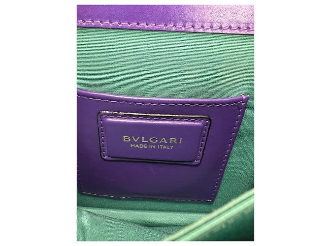 Bulgari Bolsa transversal Bvlgari Serpenti Forever em couro de bezerro roxa com alça superior Roxo - vista 6