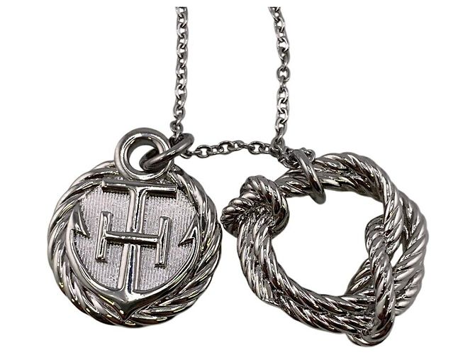 Hermès Collana in corda argentata Hermes Argento - vista 2
