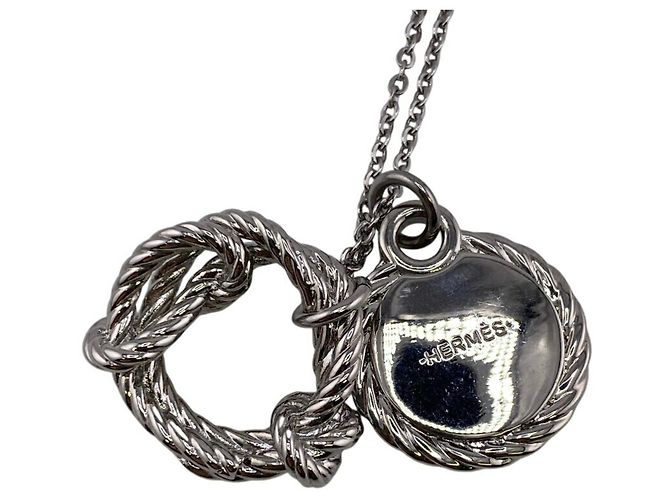 Hermès Collana in corda argentata Hermes Argento - vista 3