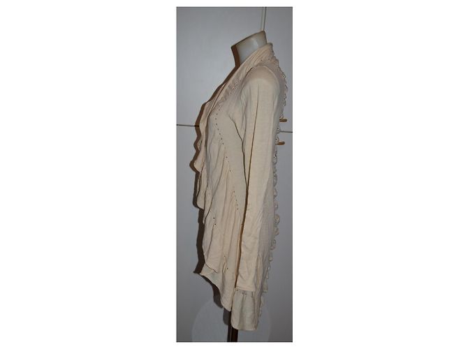 Cárdigan Twin Set de algodón beige - vista 3