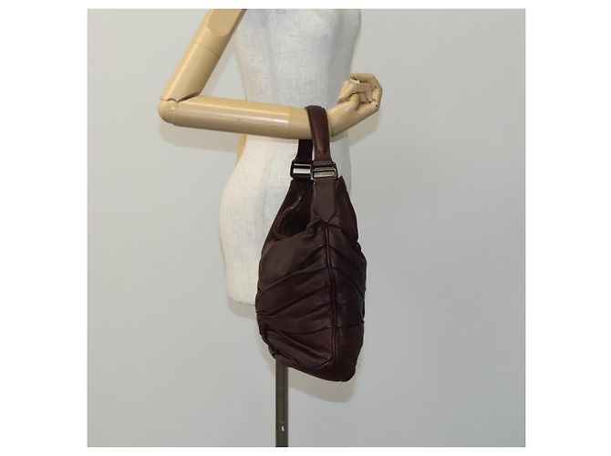 Borsa a spalla in pelle marrone Burberry Auth ti2934 - vista 21
