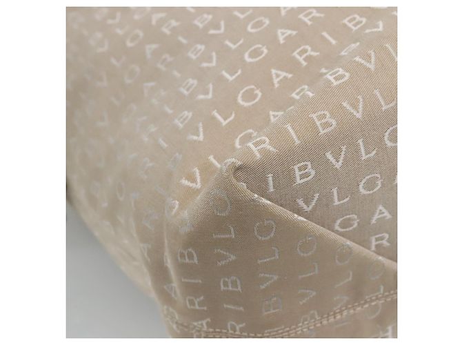 Bulgari BVLGARI Logo Mania Tote Bag aus Canvas Beige Auth BA842 - Ansicht 11