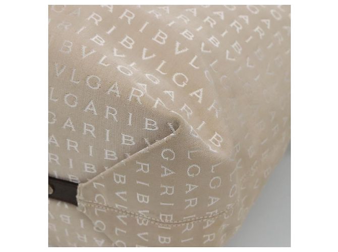 Bulgari BVLGARI Logo Mania Tote Bag aus Canvas Beige Auth BA842 - Ansicht 12