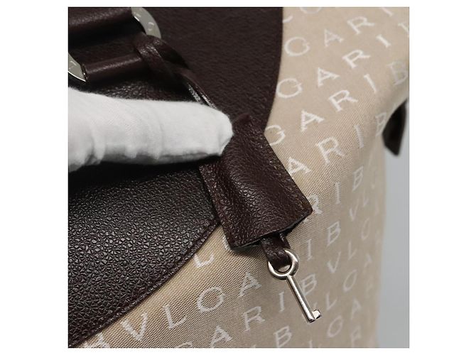 Bulgari BVLGARI Logo Mania Tote Bag aus Canvas Beige Auth BA842 - Ansicht 15