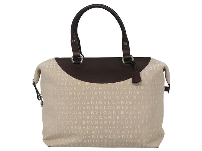 Bulgari BVLGARI Logo Mania Tote Bag aus Canvas Beige Auth BA842 - Ansicht 2