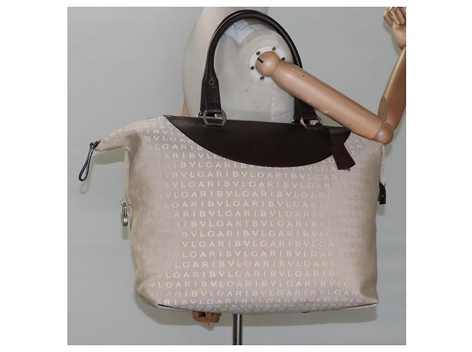 Bulgari BVLGARI Logo Mania Tote Bag aus Canvas Beige Auth BA842 - Ansicht 23