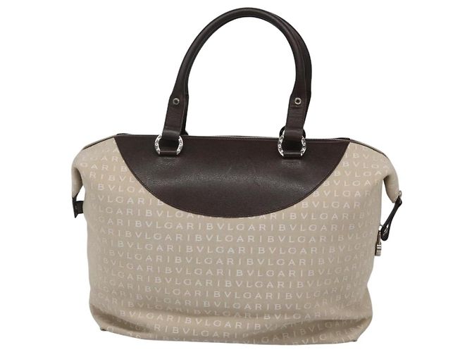Bulgari BVLGARI Logo Mania Tote Bag aus Canvas Beige Auth BA842 - Ansicht 3