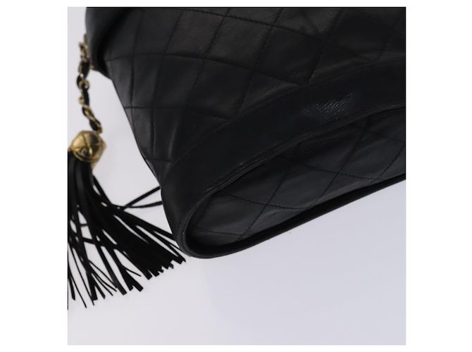 CHANEL Borsa a Spalla Matelassé con Catena in Pelle di Agnello Nera CC Auth bs23838 Nero - vista 11