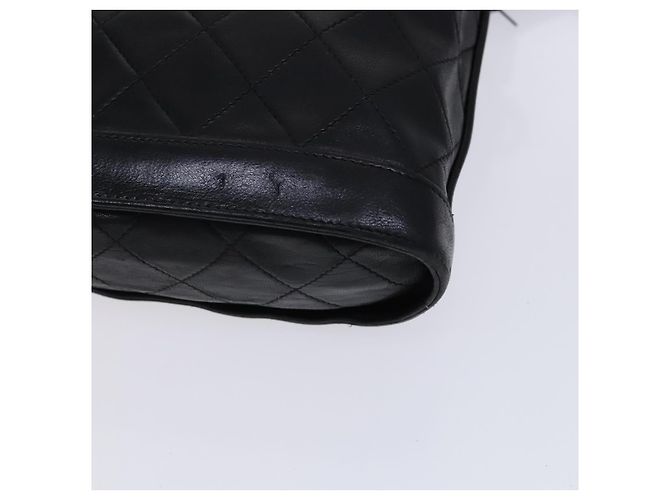 CHANEL Borsa a Spalla Matelassé con Catena in Pelle di Agnello Nera CC Auth bs23838 Nero - vista 12