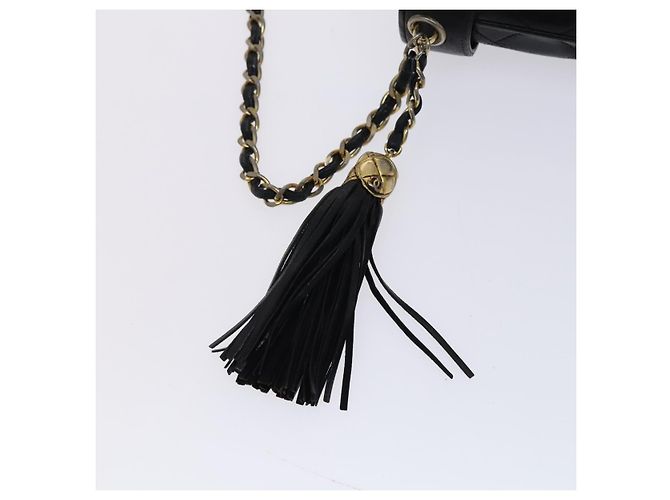 CHANEL Borsa a Spalla Matelassé con Catena in Pelle di Agnello Nera CC Auth bs23838 Nero - vista 14