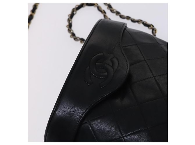 CHANEL Borsa a Spalla Matelassé con Catena in Pelle di Agnello Nera CC Auth bs23838 Nero - vista 15