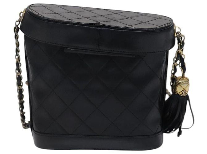 CHANEL Borsa a Spalla Matelassé con Catena in Pelle di Agnello Nera CC Auth bs23838 Nero - vista 3